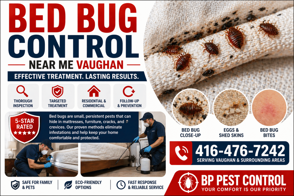 bed bug control near me Vaughan close up of bed bugs on mattress seam with visible infestation
