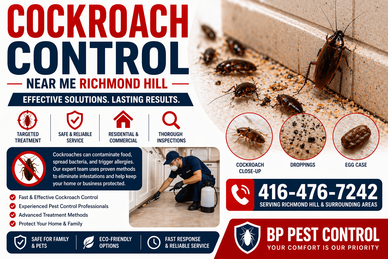 cockroach control near me Richmond Hill cockroach infestation in kitchen cabinet with visible pests