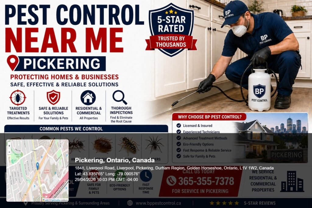 pest control near me Pickering technician applying treatment in residential kitchen