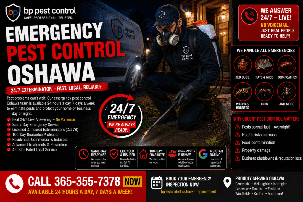 Pest control near me Oshawa homeowners receiving professional home pest control service