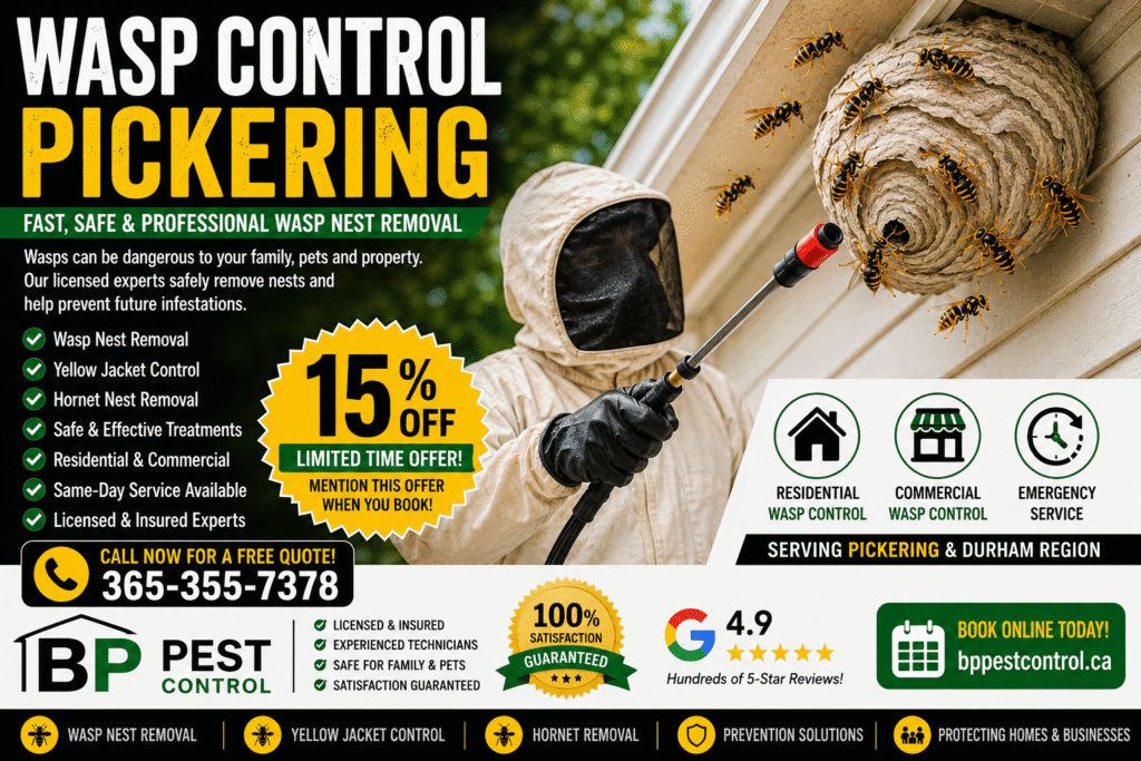 Wasp control Pickering with professional wasp nest removal and hornet extermination services.