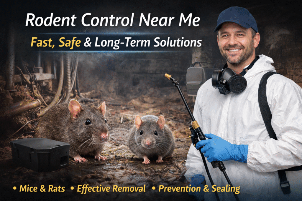 Rodent Control Scarborough technician inspecting a home for mice and rat activity in Scarborough Ontario